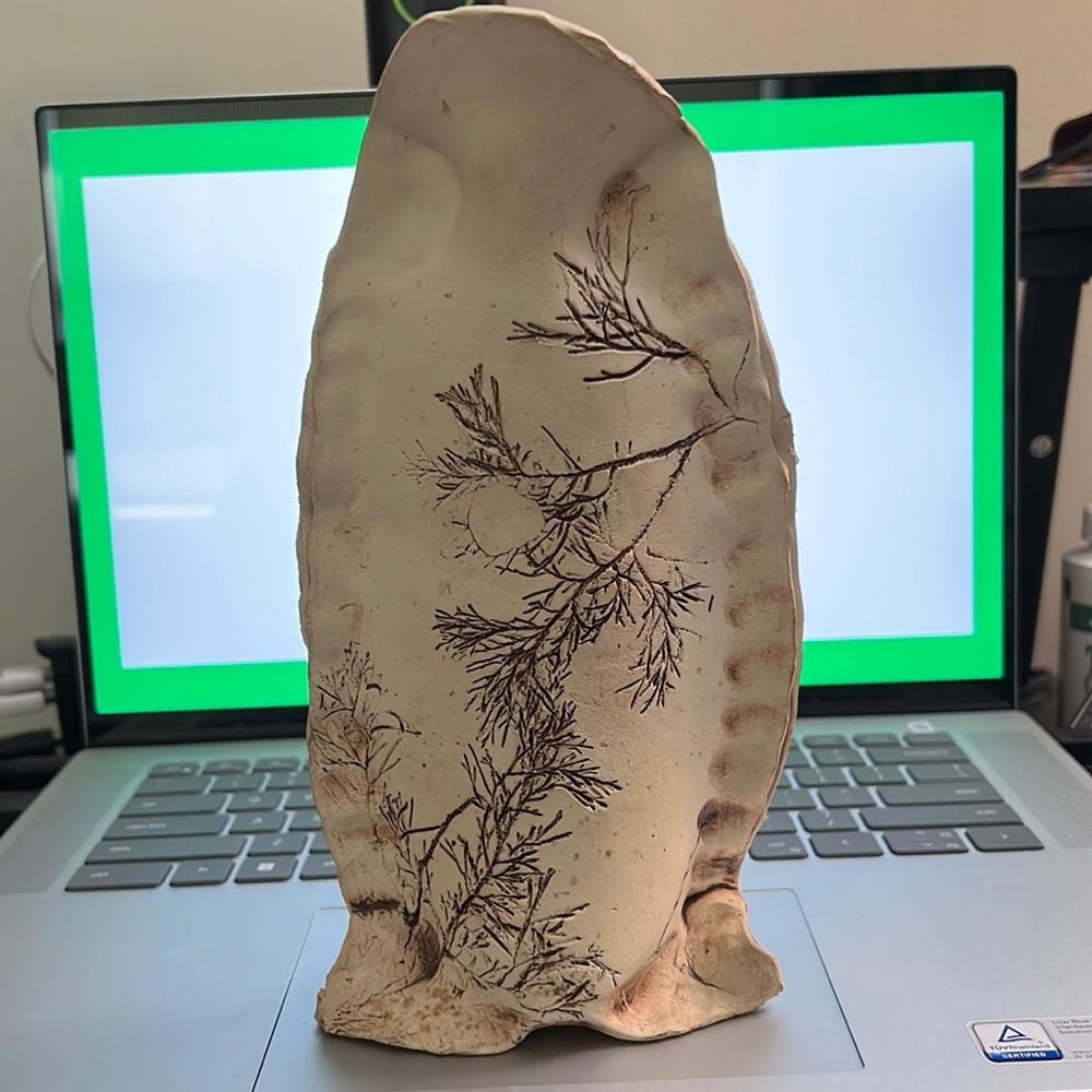 Clay/ceramic vase, tree branch design